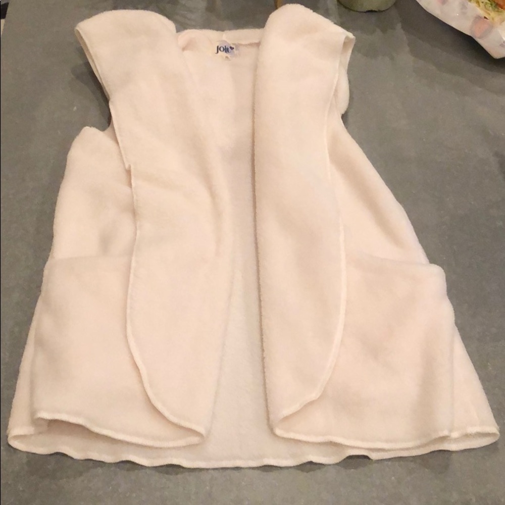 Cozy white fluffy vest
